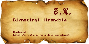 Birnstingl Mirandola névjegykártya